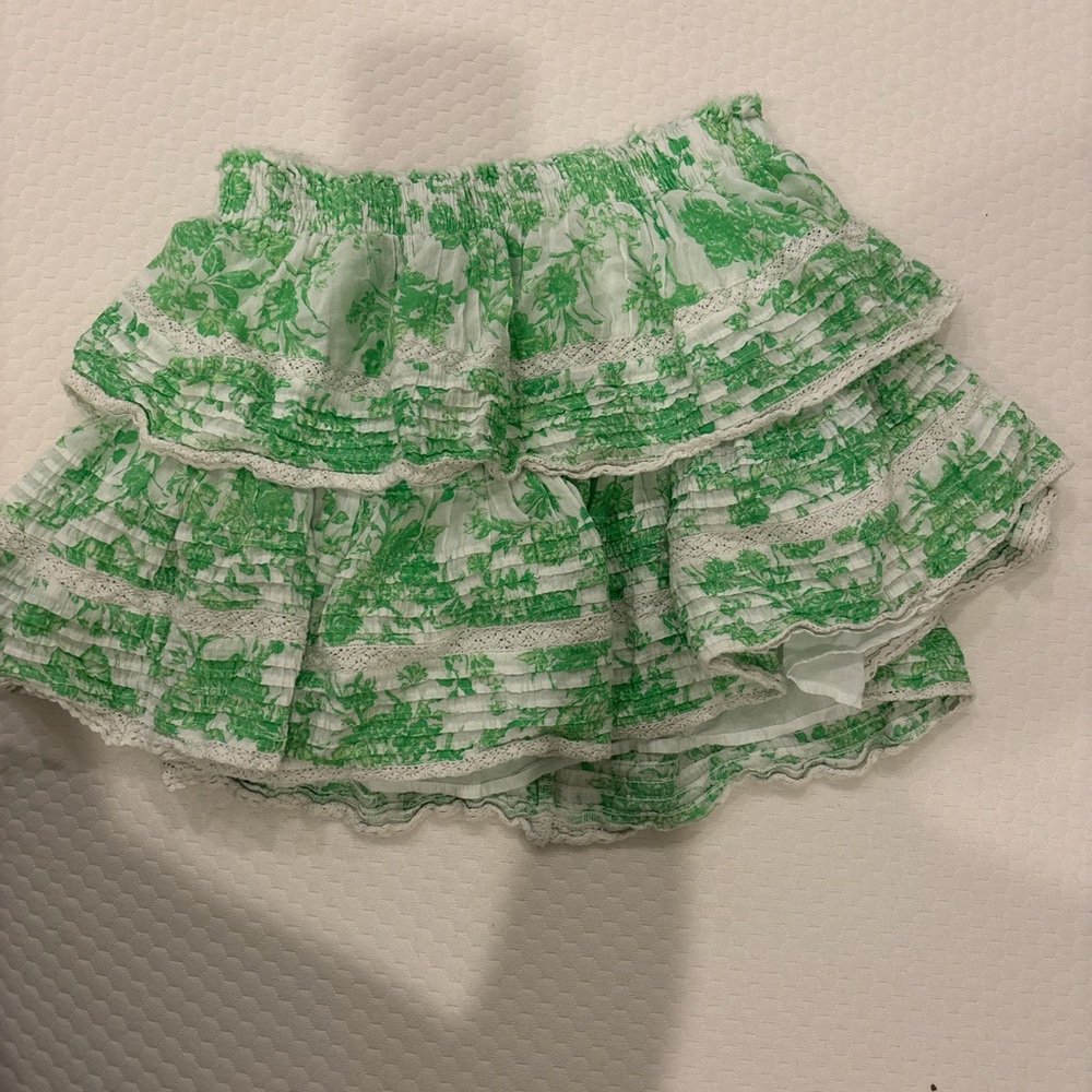 Aerie loveshakfancy inspired Green Floral Ruffle Skirt
